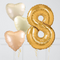 Cream Chrome Birthday Number Balloons Set (One Number) - Birthday Number Balloons