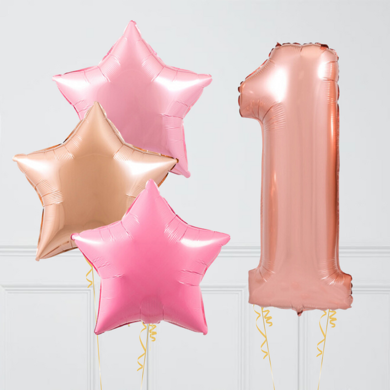 Rose Gold Birthday Number Balloons Set (One Number)