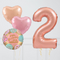 Rose Gold Hearts Birthday Number Balloons Set (One Number)