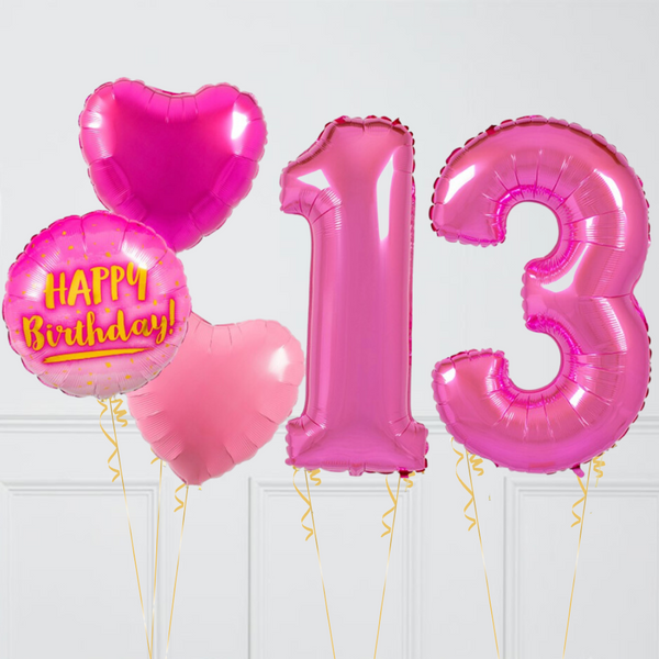 Pink Ombre Birthday Number Balloons Set (Two Numbers)
