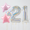Iridescent Lilac Holographic Birthday Number Balloons Set (Two Numbers)
