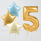 Golden Baby Blue Birthday Number Balloons Set (One Number)