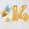 Golden Baby Blue Birthday Number Balloons Set (Two Numbers)
