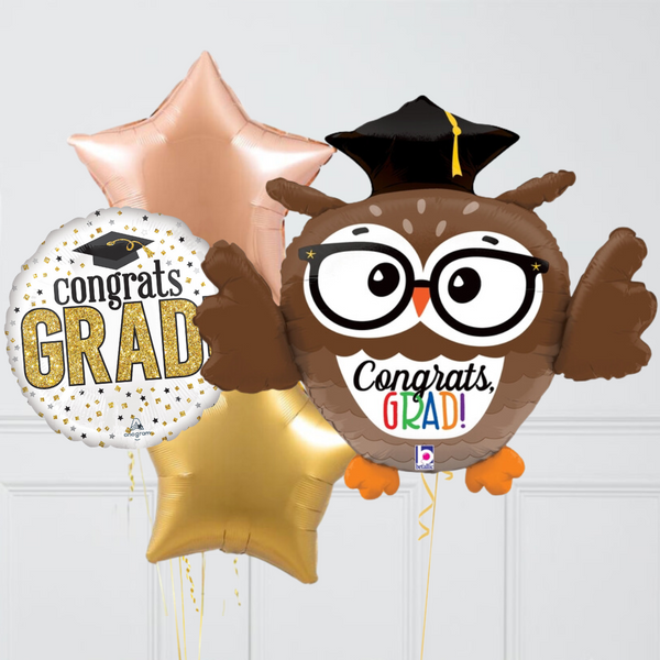 Graduation Owl Supershape Set Foil Balloon Bouquet