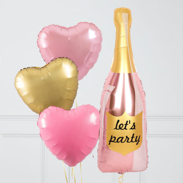 Let's Party Pink Bottle Supershape Set Foil Balloon Bouquet