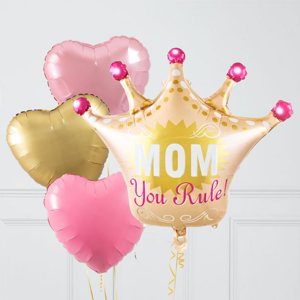 Mom You Rule Queen Supershape Set Foil Balloon Bouquet