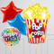 Popcorn Birthday Supershape Set Foil Balloon Bouquet