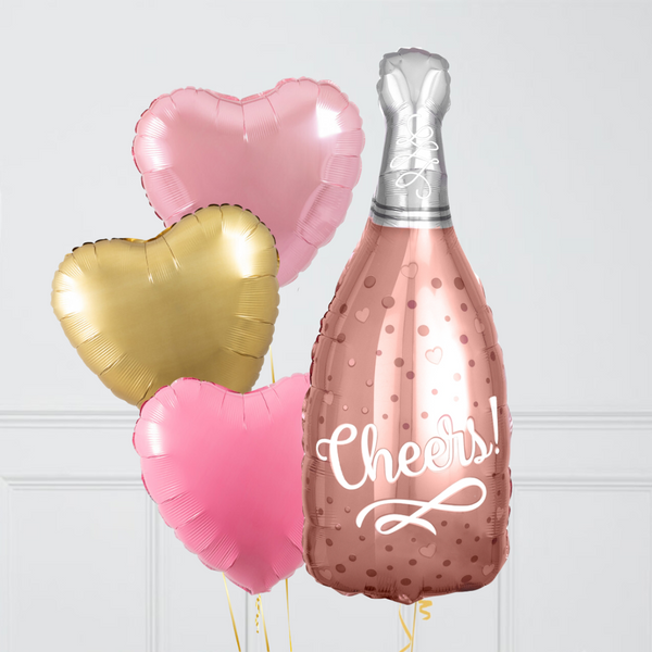 Cheers Pink Bottle Supershape Set Foil Balloon Bouquet