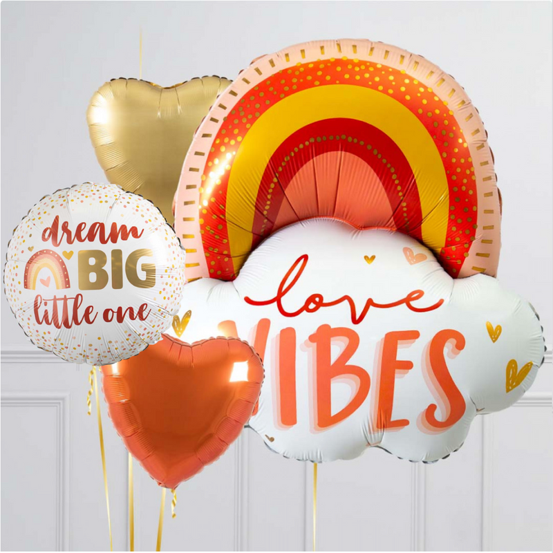 Golden Sunset Love Vibes Rainbow Balloon Package