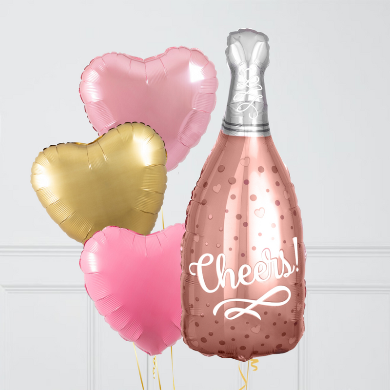 Cheers Pink Bottle Supershape Set Foil Balloon Bouquet