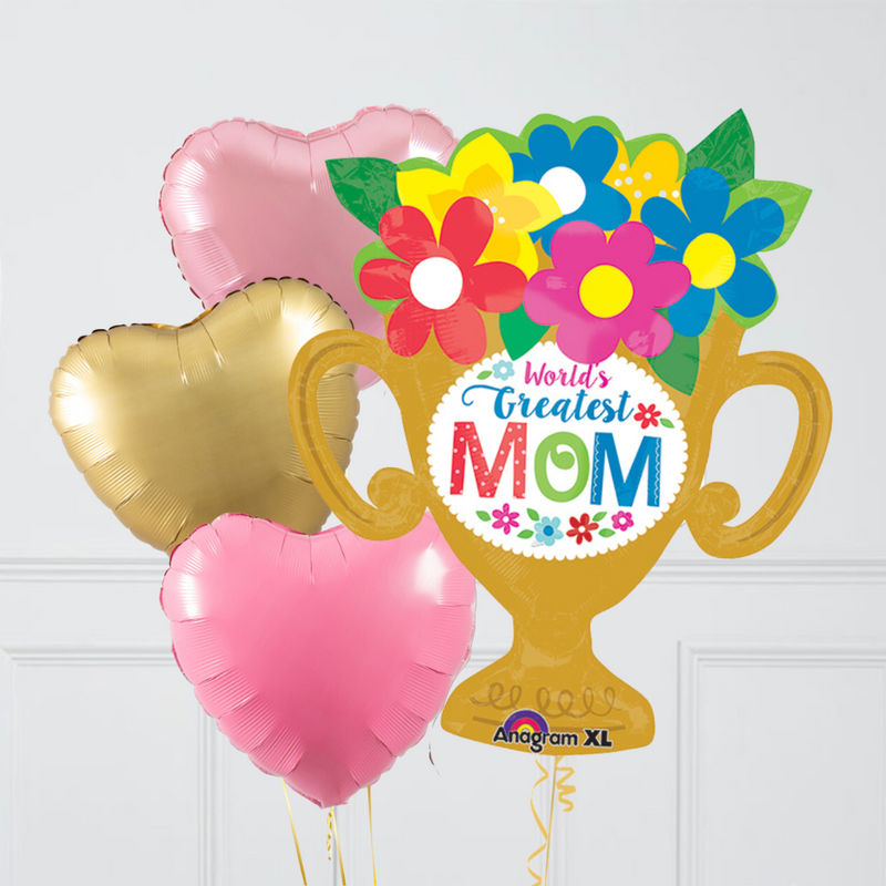 World's Greatest Mom Supershape Set Foil Balloon Bouquet