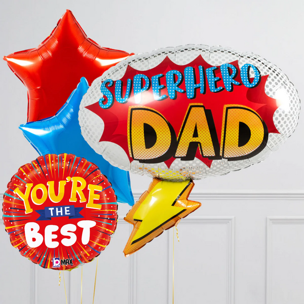 Best Dad Superhero Supershape Set Foil Balloon Bouquet