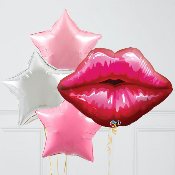 Cute Lips Kiss Supershape Set Foil Balloon Bouquet