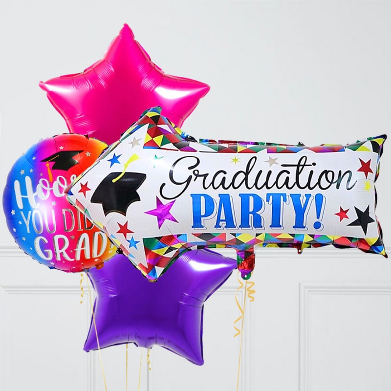 Colourful Graduation Supershape Set Foil Balloon Bouquet