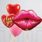 Love You Lips Kiss Supershape Set Foil Balloon Bouquet