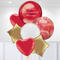 Premium Red Marble Pattern Orb Balloon Bouquet