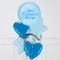 Personalised Pale Blue Orb Inflated Foil Balloon Bunch