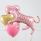 Pink Leopard Birthday Hearts Inflated Balloon Package