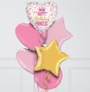 Glitter Birthday Princess Foil Balloon Bouquet