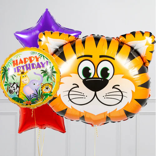 Cute Tiger Supershape Set Foil Balloon Bouquet