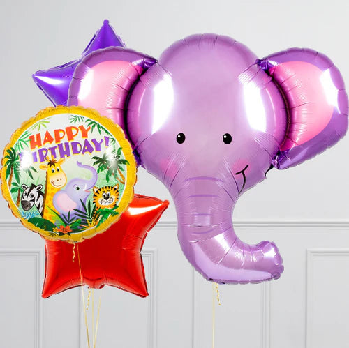 Purple Elephant Supershape Set Foil Balloon Bouquet