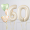 Watercolour Rose Cream Birthday Number Balloons Set (Two Numbers)