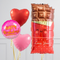 Pink Birthday Chocolate Love Supershape Set Foil Balloon Bouquet