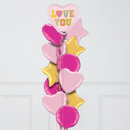 Valentine Love Patch Heart Foil Balloon Bouquet