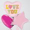 Valentine Love Patch Heart Foil Balloon Bouquet