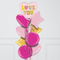 Valentine Love Patch Heart Foil Balloon Bouquet