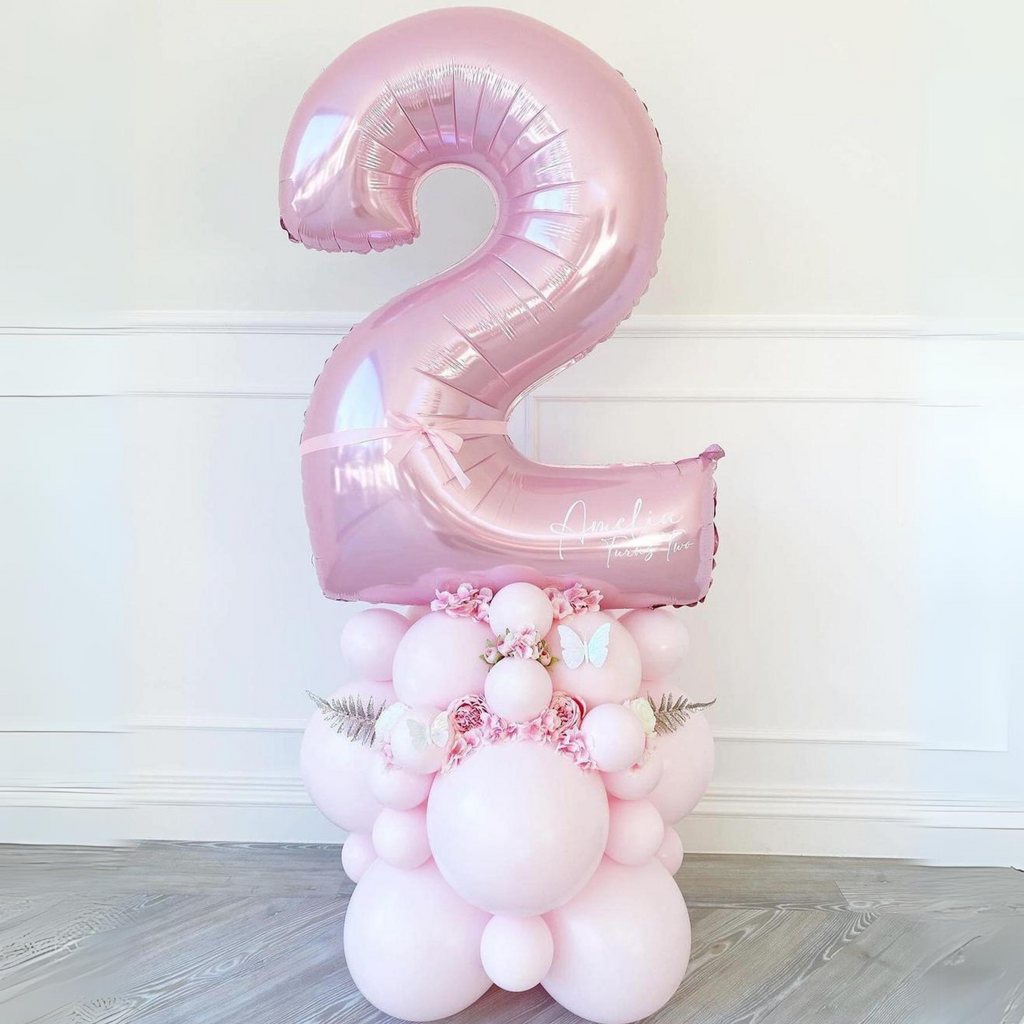 Cutest Pink Personalised Number Column (1 number) – Balloon Factory UAE