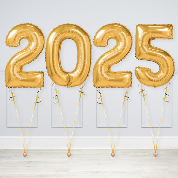 2025 New Year Package Gold Balloon Numbers