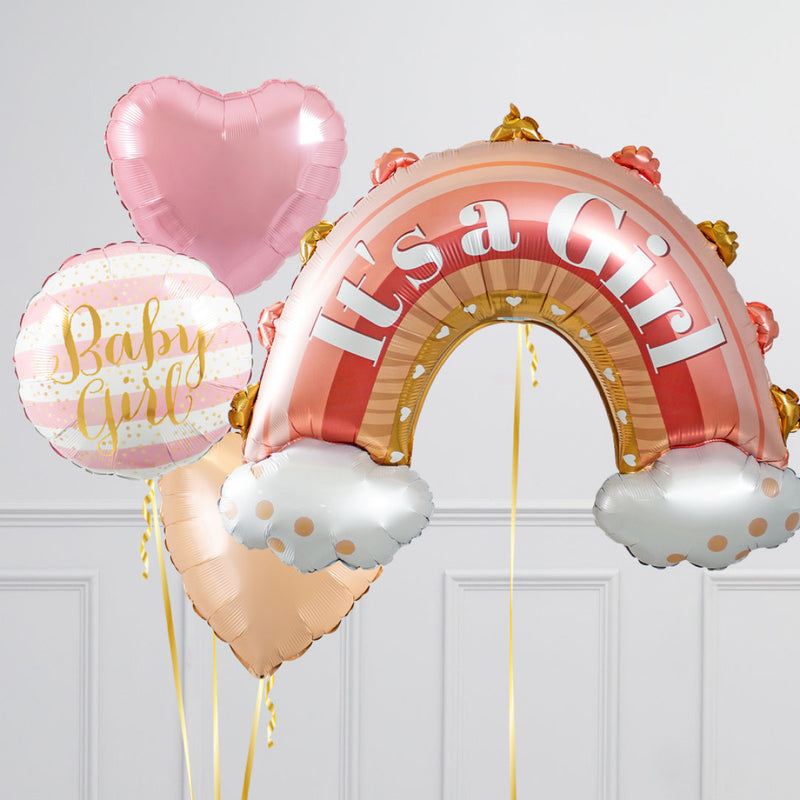 It's a Girl Boho Rainbow Balloon Package