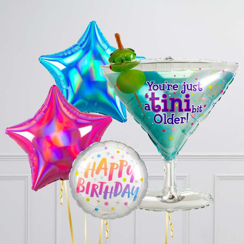 Birthday Martini Inflated Balloon Package