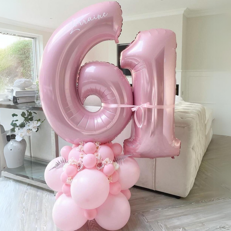 Cutest Pink Number Columns (2 numbers) – Balloon Factory UAE