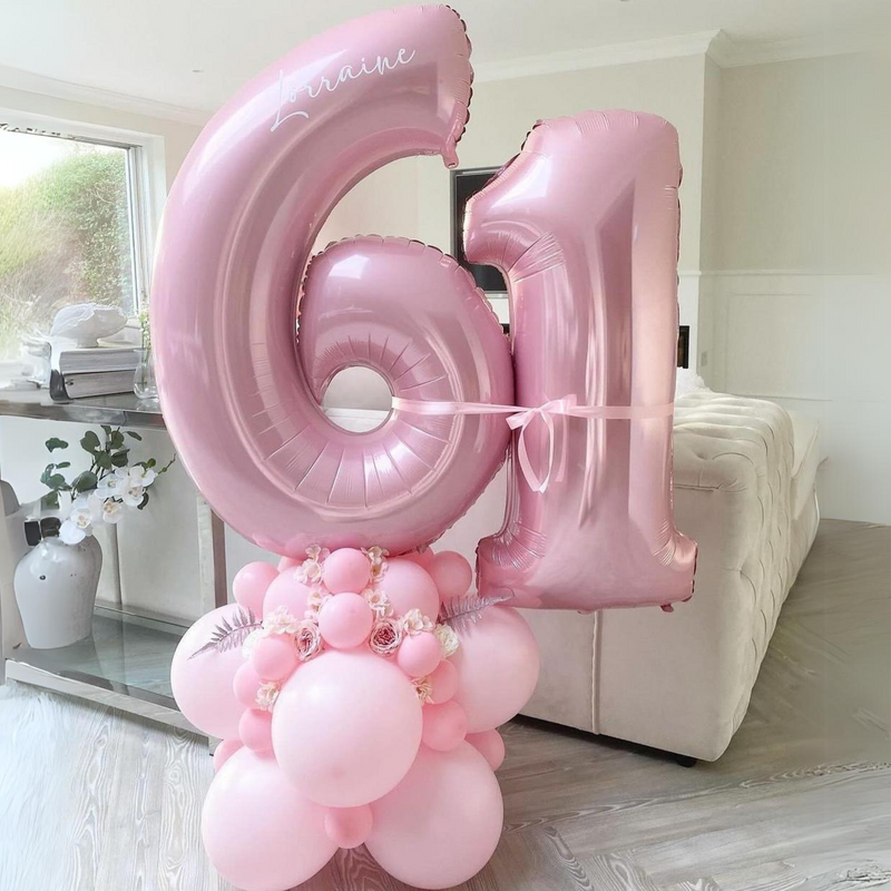 Cutest Pink Number Columns (2 numbers)