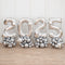 Silver New Year 2025 Balloon Numbers Stack