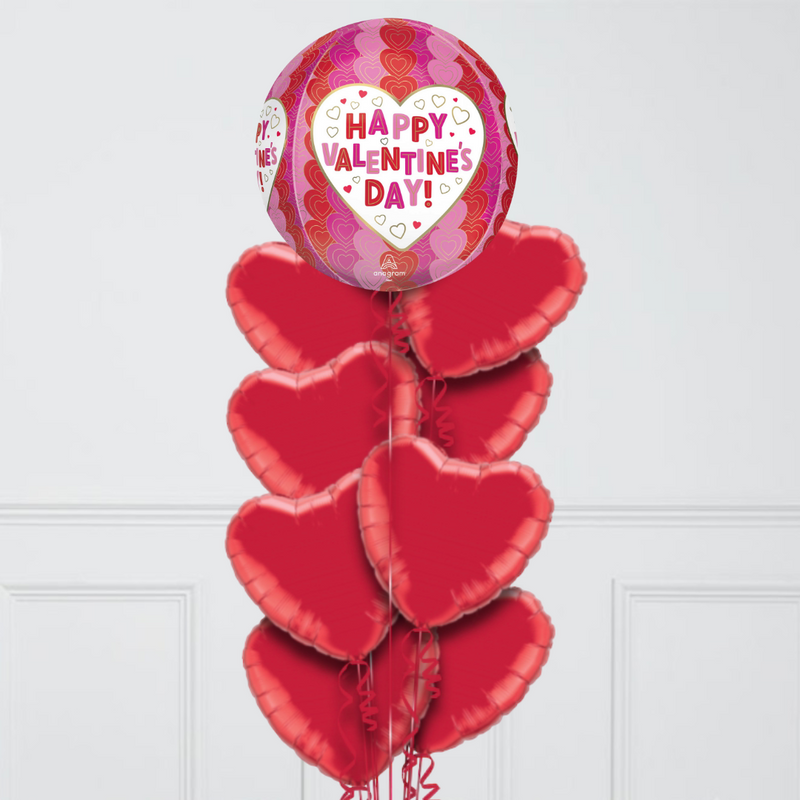 Happy Valentine's Day Orb Balloon Bouquet