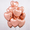 One Dozen Rose Gold Heart  Foil Balloons