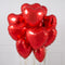 One Dozen Red Heart Foil Balloons